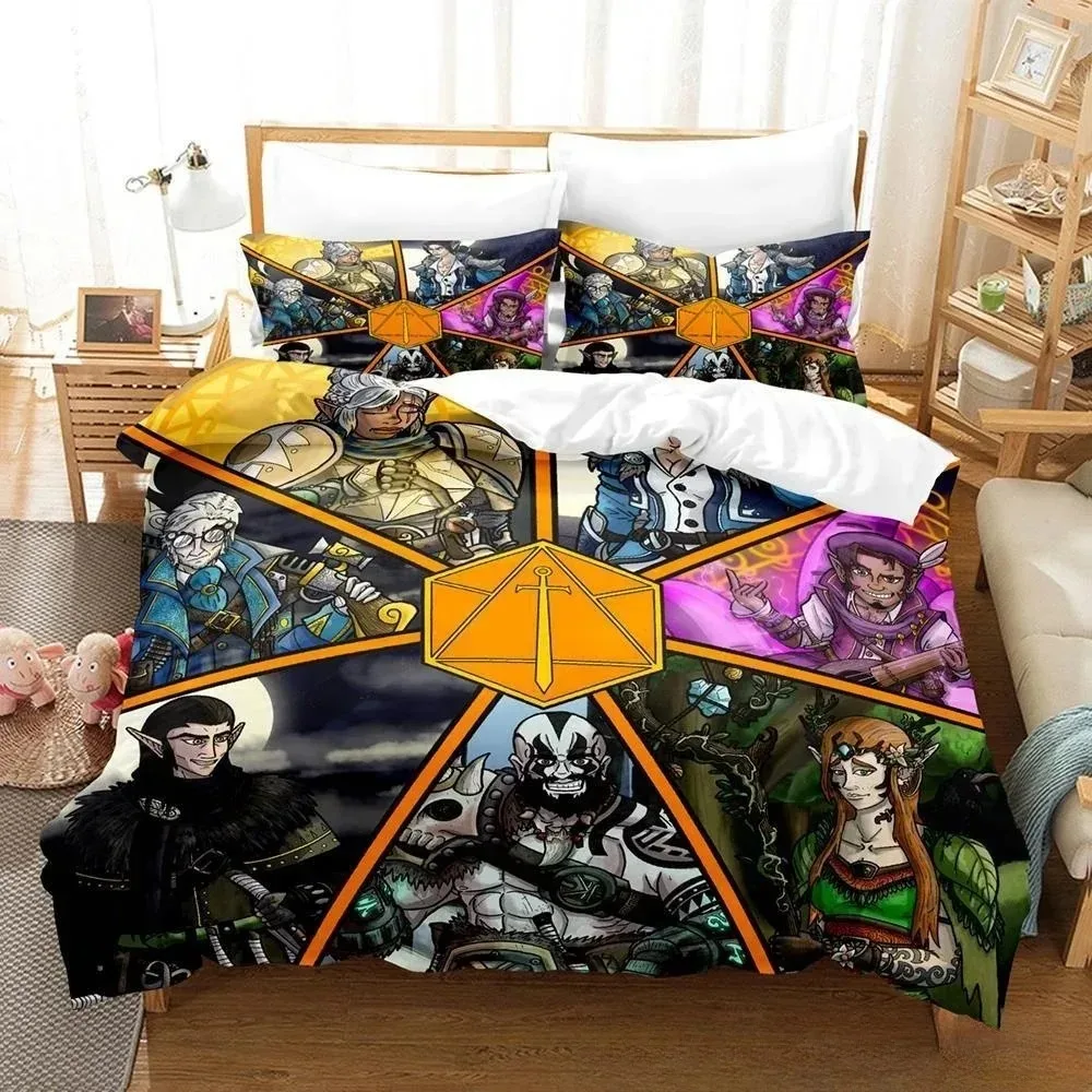 3D Print Anime The Legend of Vox Machina Bedding Set Single Twin Full Queen King Size Bed Set Aldult Kid Bedroom Duvetcover Sets