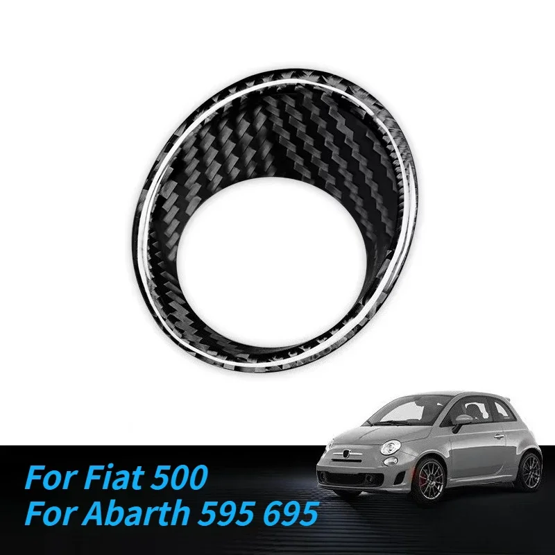 For Fiat 500 For Abarth 595 695 Real Dry Carbon Fiber Ignition switch Keyhole bezel slot cover decoration Interior Accessorie
