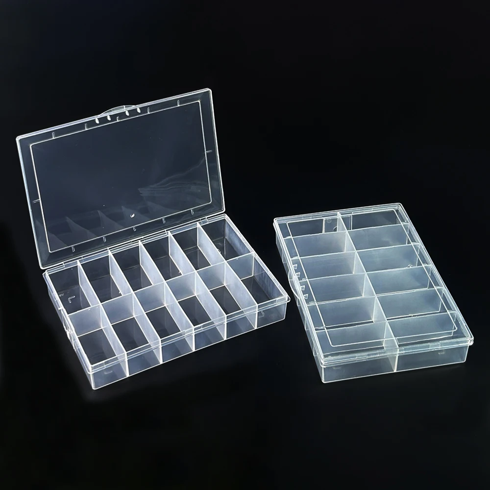 5pcs 12 Grids Plastic Organizer Box Compartment Organizer Boxes for Nail Accessories Screw Sewing Arts Bead Storage Containers