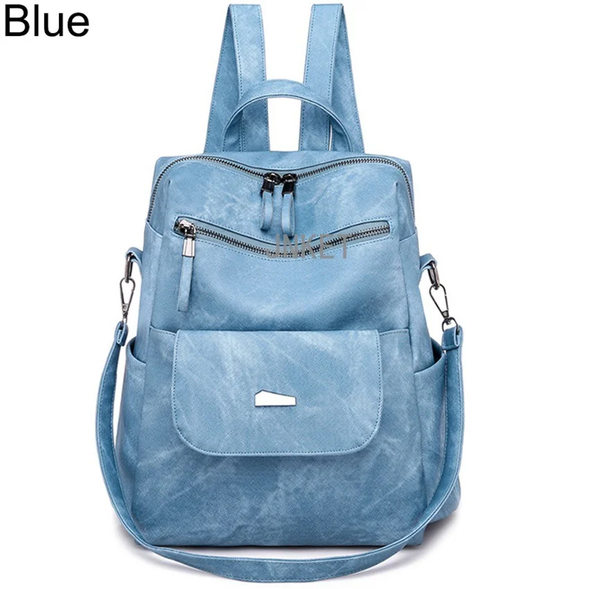 Fashion Women PU Leather Large Capacity Backpack Casual Shoulder Bag Travel Backpacks