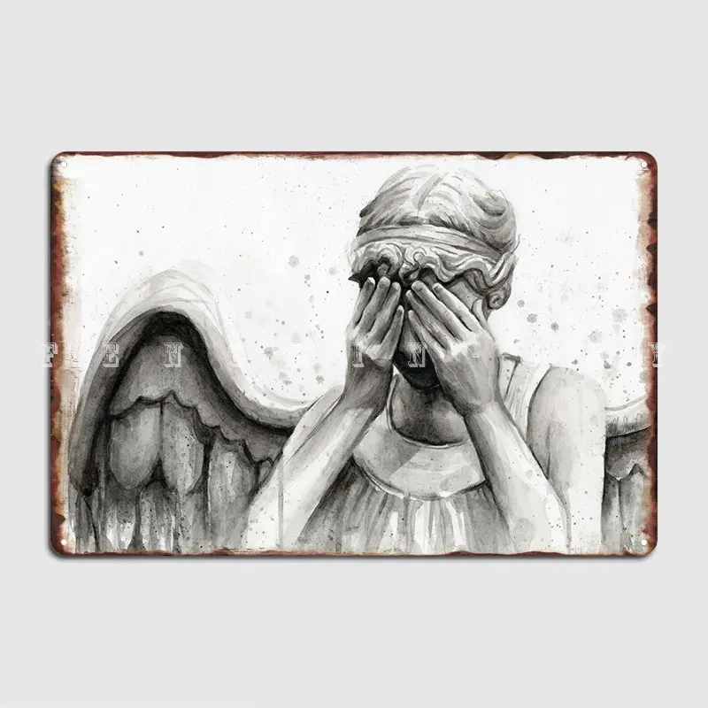 Weeping Angel Poster Metal Plaque Pub Living Room Designing Plates Tin Sign Posters