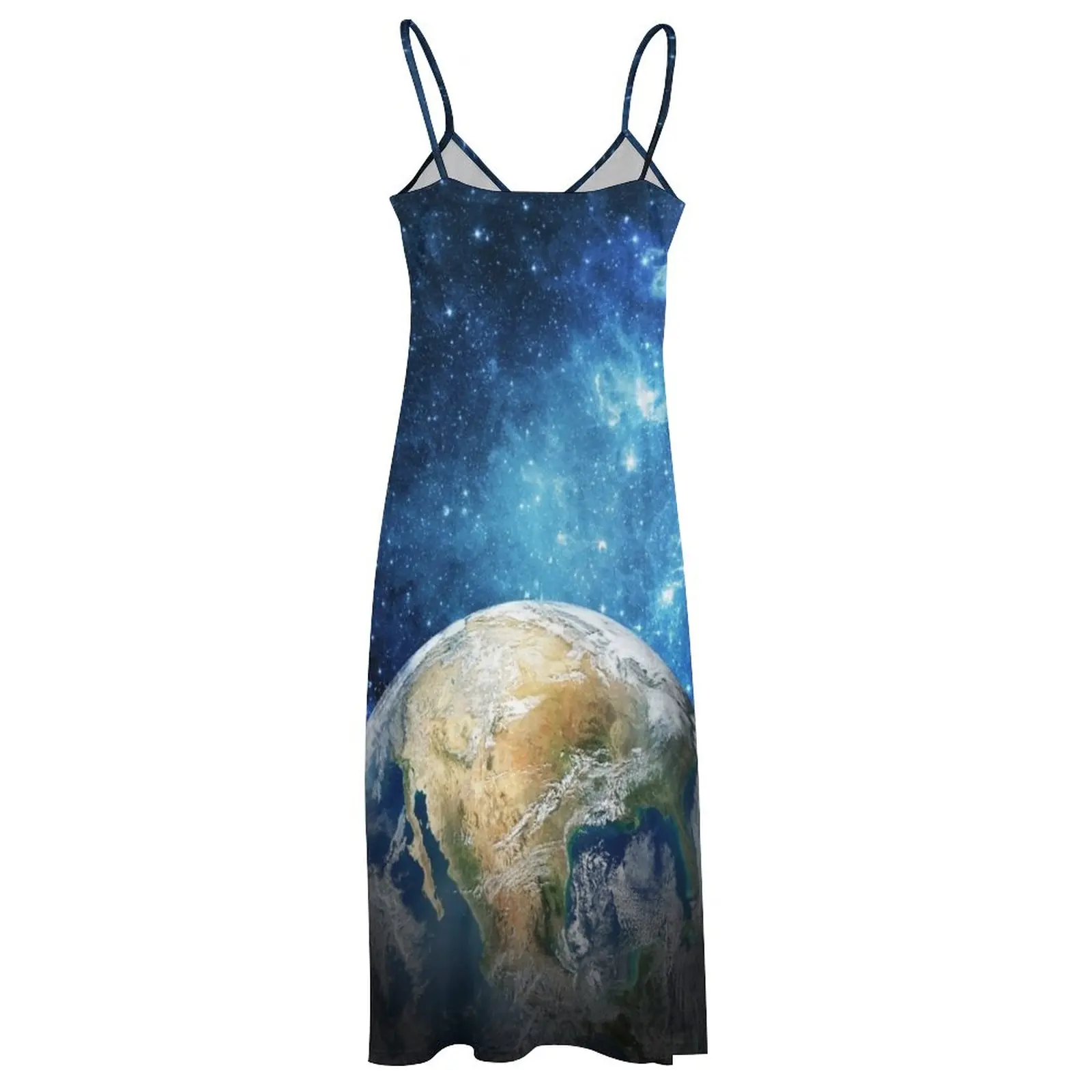 Planet Earth theme Space Vestido sem mangas para mulheres, vestidos longos, verão, 2023