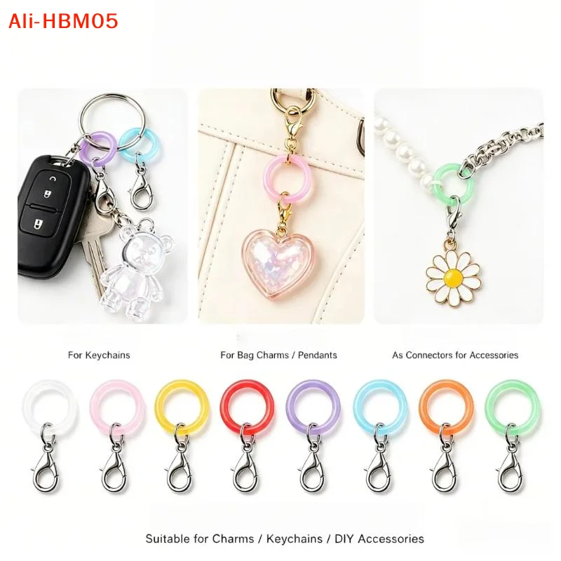 (HB05)5/10 Pcs Silicone Umbrella Handle Rings Flexible Material Secure Lobster Clasp For Hanging Small Items DIY Craft Making