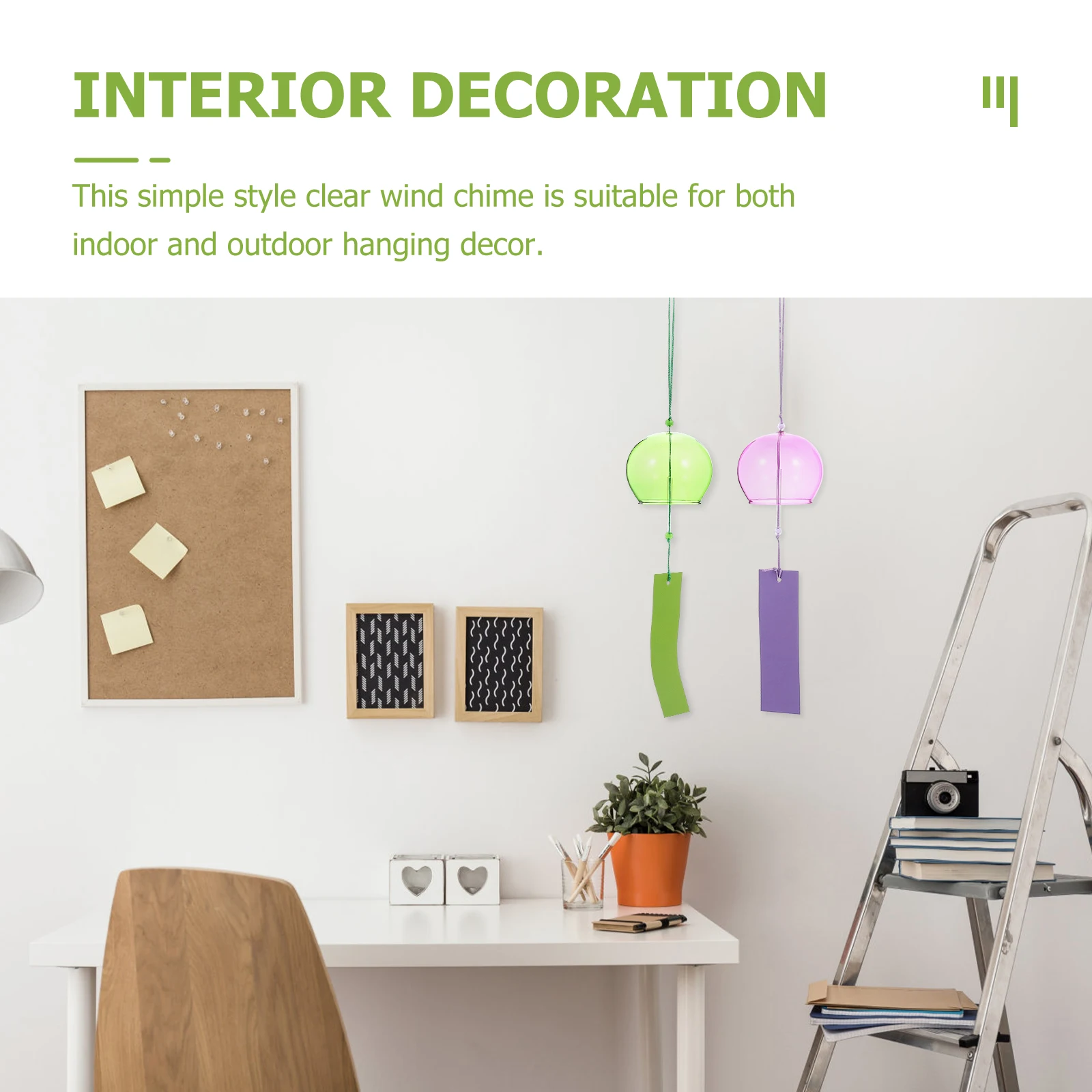 

6Pcs Glass Wind Chimes Clear Decorative Hanging Wind Bells Outdoor Garden Balcony Home Decor Relaxing Sound Home Decor