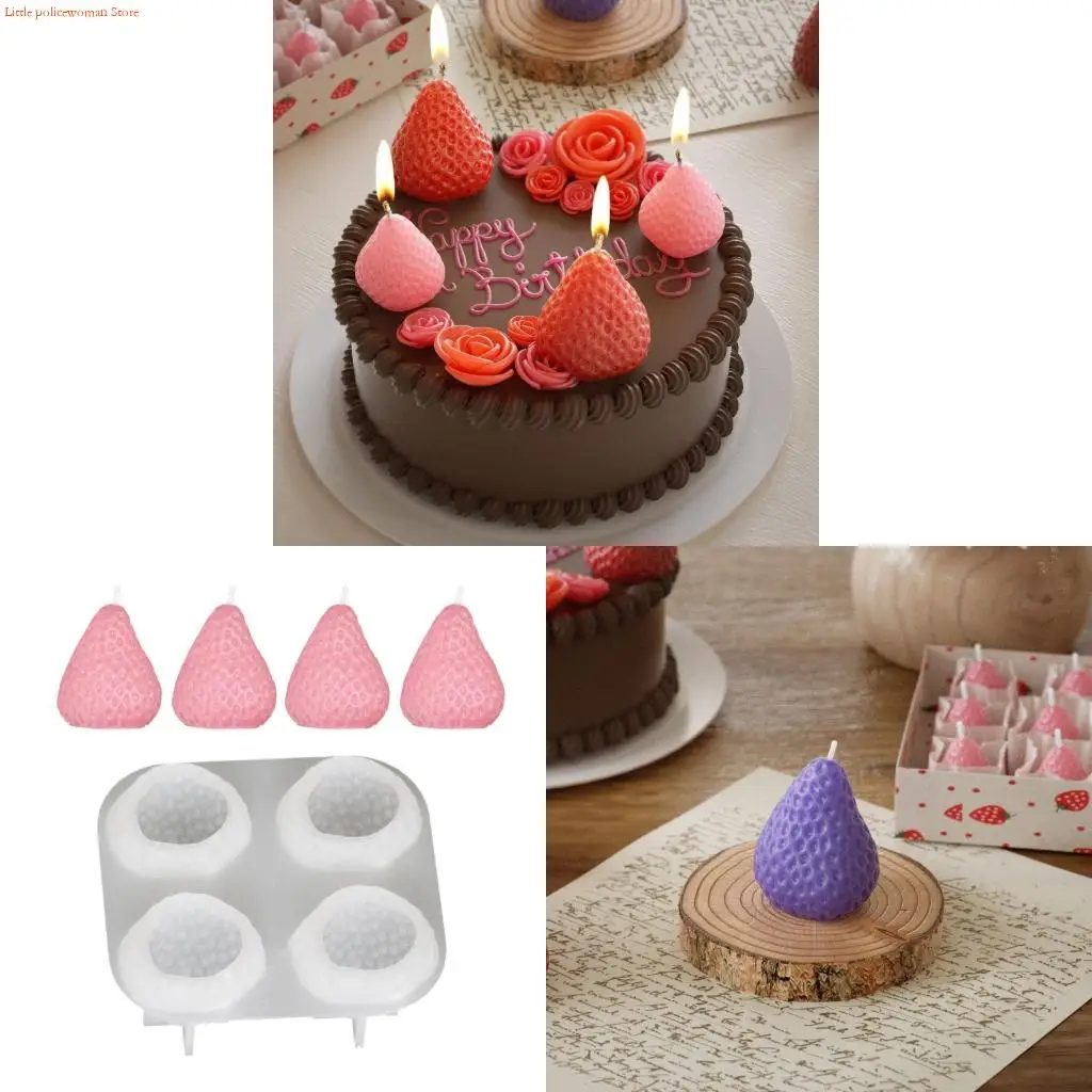 

F92D Strawberry Silicone Mold With Fine For Professional Crafting