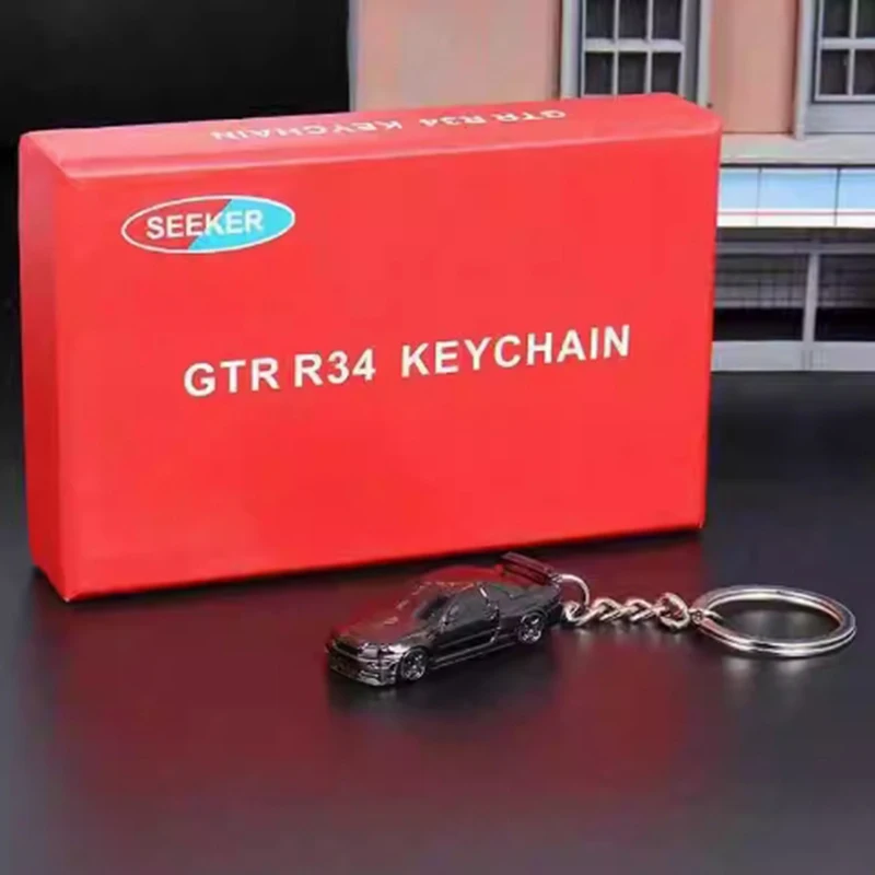

Seeker 1/87 масштаб GTR R34 серый брелок из сплава имитация металлической модели автомобиля статическая коллекция украшенные праздничные игрушки сувенирный подарок