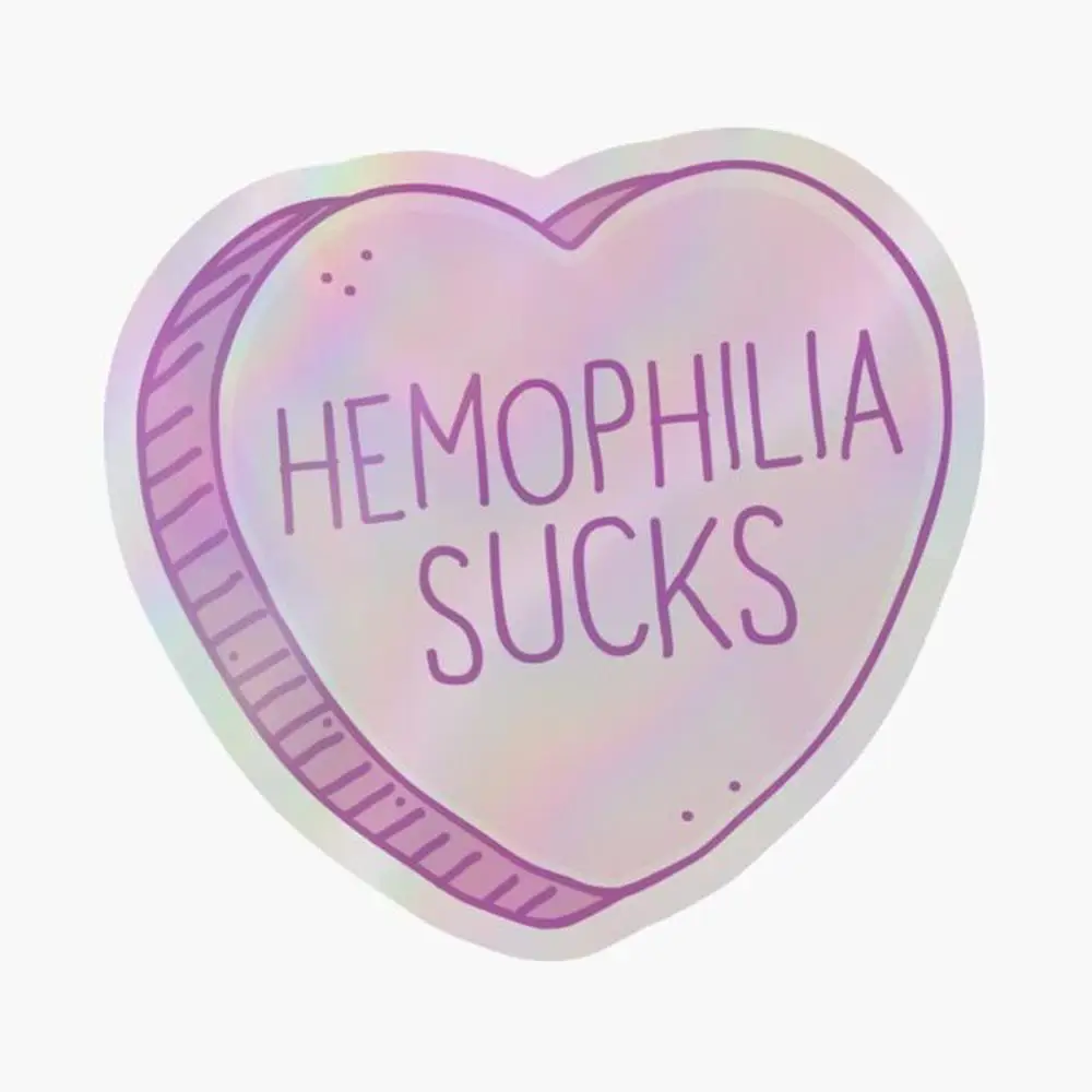 

Голографическая наклейка Hemophilia Sucks для декора ноутбука, спальни, автомобиля, милый мультяшный арт, модный общественный чемодан