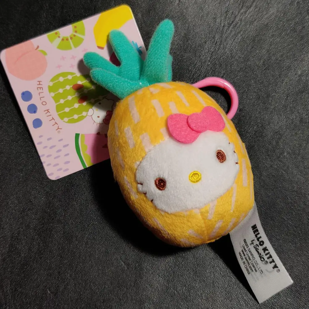 Sanrio fruta serie piña Hello Kitty muñeca llavero colgante dibujos animados Kitty gato muñeca bolsa accesorios llaveros colgantes regalos