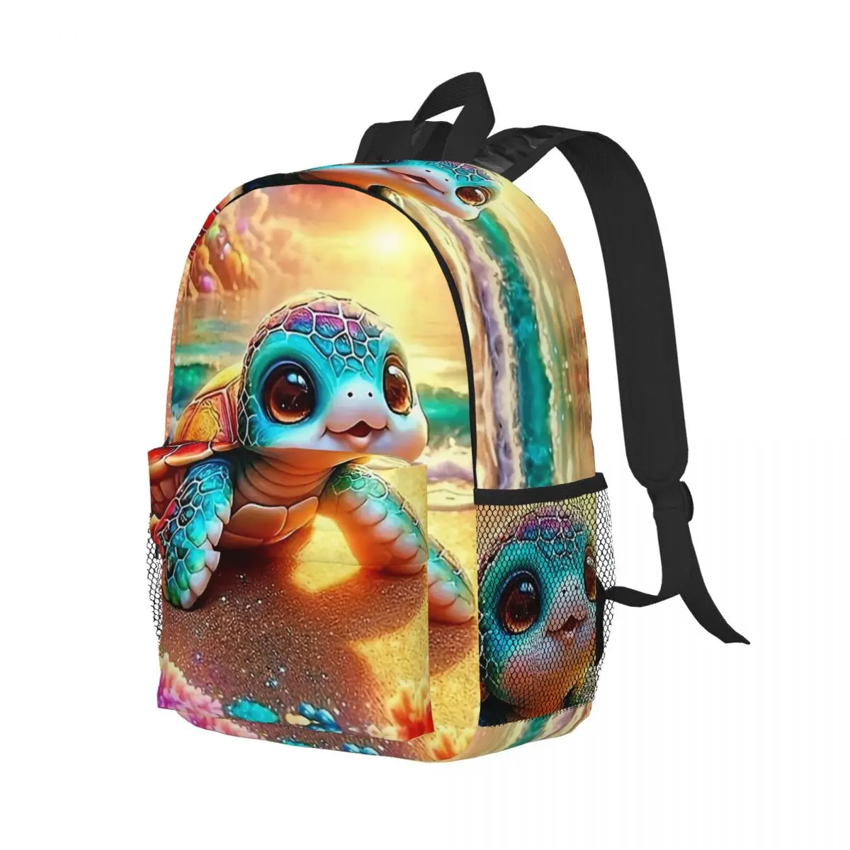 الكرتون السلحفاة نمط اللوحة على ظهره رائجة البيع Daypack سعة كبيرة صبي فتاة BookBag حقائب الكتف للرجال النساء حقيبة مدرسية