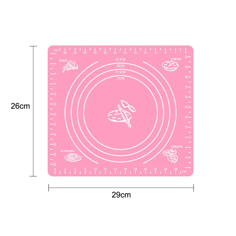 26*29cmSilicone Kneading Scale Mat BakingdiyKitchen Pasta Silicone Chopping Board Mat Baking Utensils