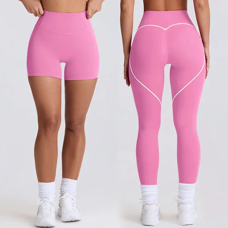 High-Waisted Booty-Enhancing Tummy Control Yoga Leggings Quick-Dry Compression 3-Inch Running Gym Workout Shorts for Women