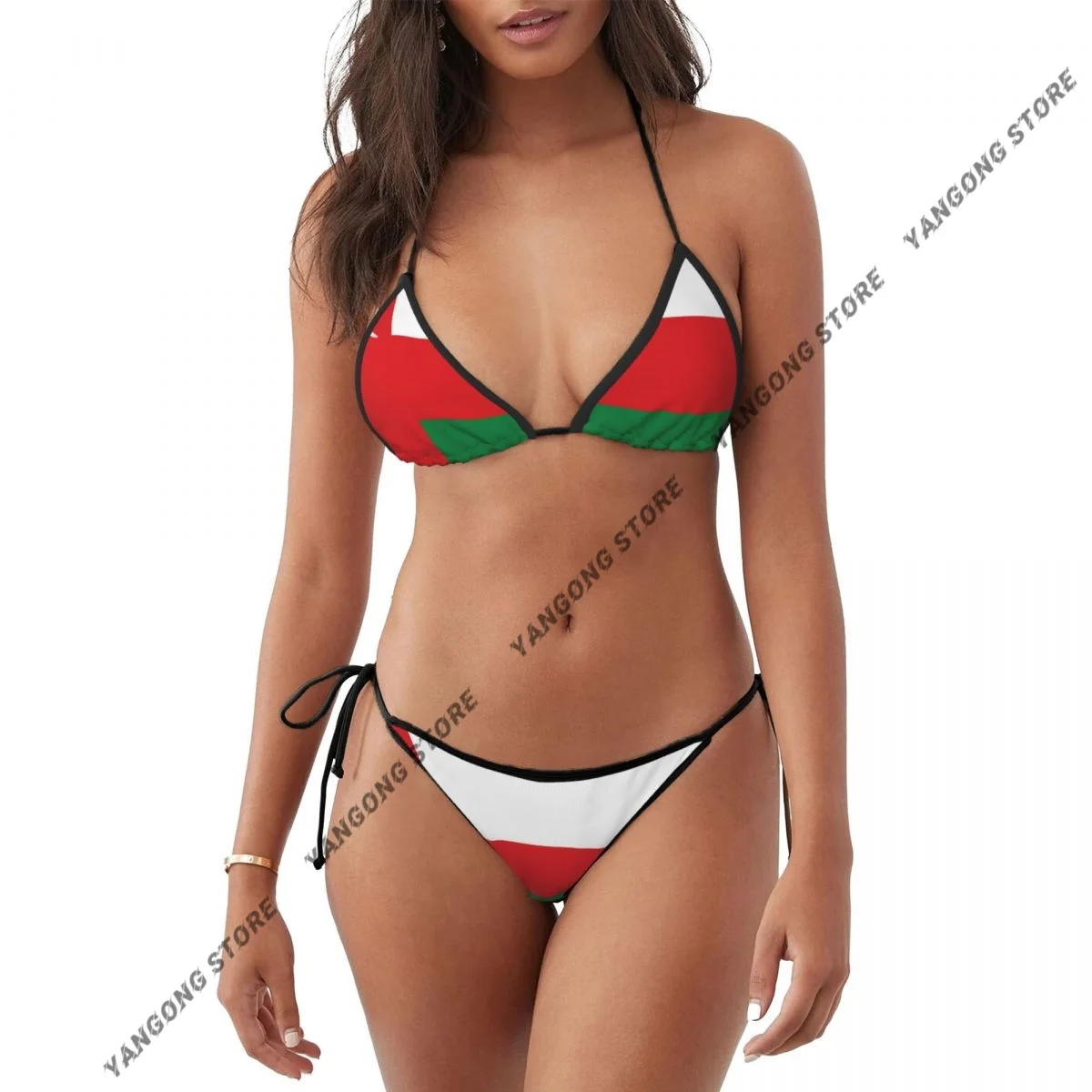 

Woman Swimsuit Sexy Bikini Set Swimwear Oman Flag Two Piece Bathing Suit