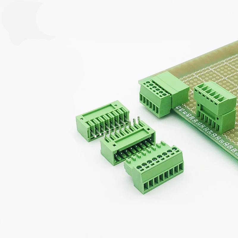 1Sets Welding docking type 2EDGK 2.5/2.54MM 2-16P screw terminal blocks  2EDGKV/R-2.5/2.54 spring plug green terminal blocks