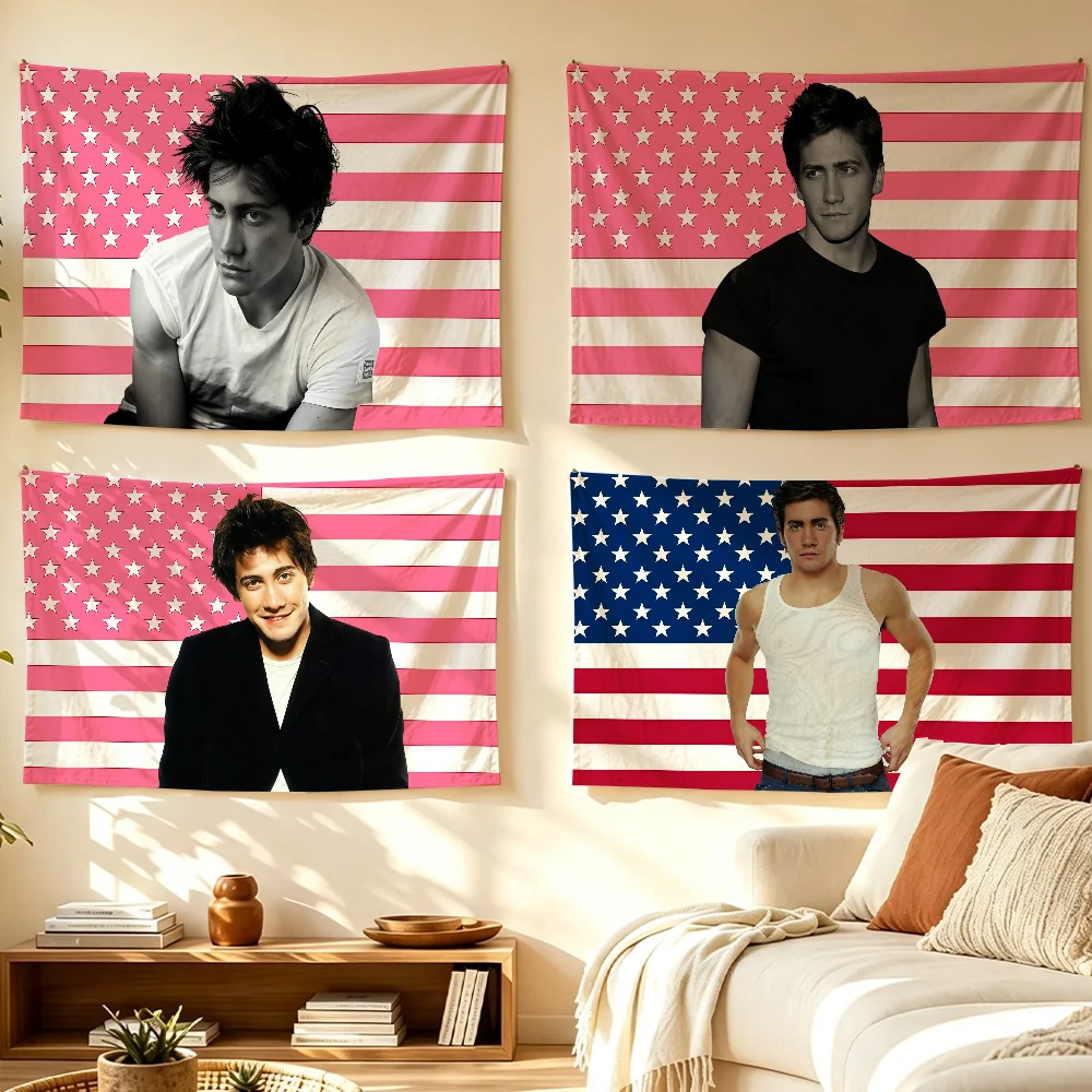American Actor Jake G-Gyllenhaal flag Room Decoration Wall Tapestry Hanging Aesthetic Bedrooms Advertising Banner