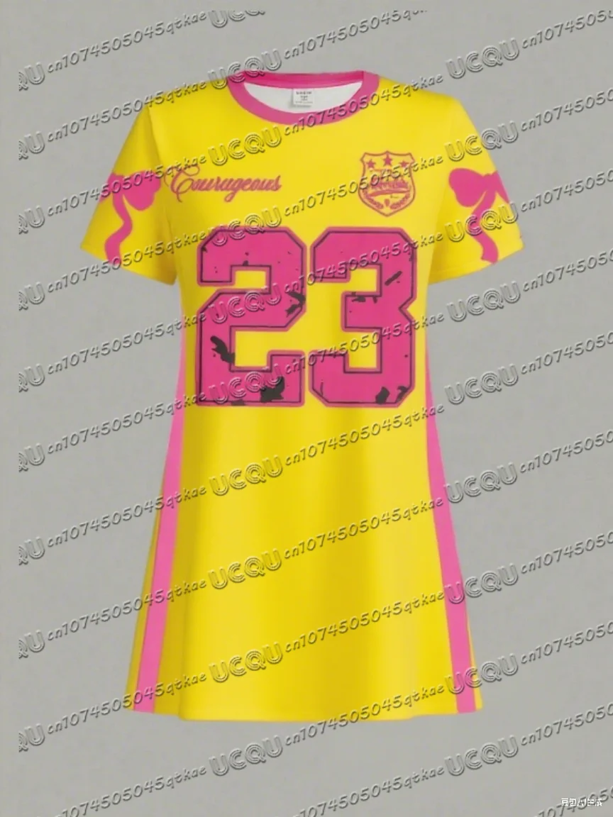 Summer Women T-Shirt Dress Plus Size Casual Leopard NO.23 Printed O-Neck Lady Short Sleeve Pullover Dresses Women Clothing