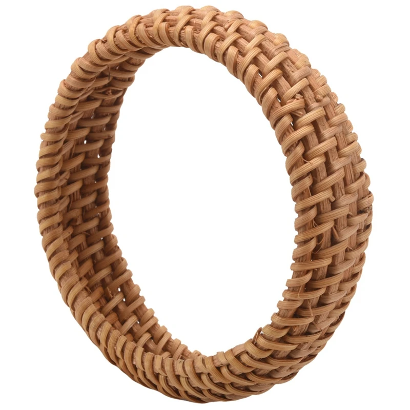 4X Ethnic Style Hand-Woven Rattan Bracelet Simple Big Round Rattan Bracelet Ladies Jewelry