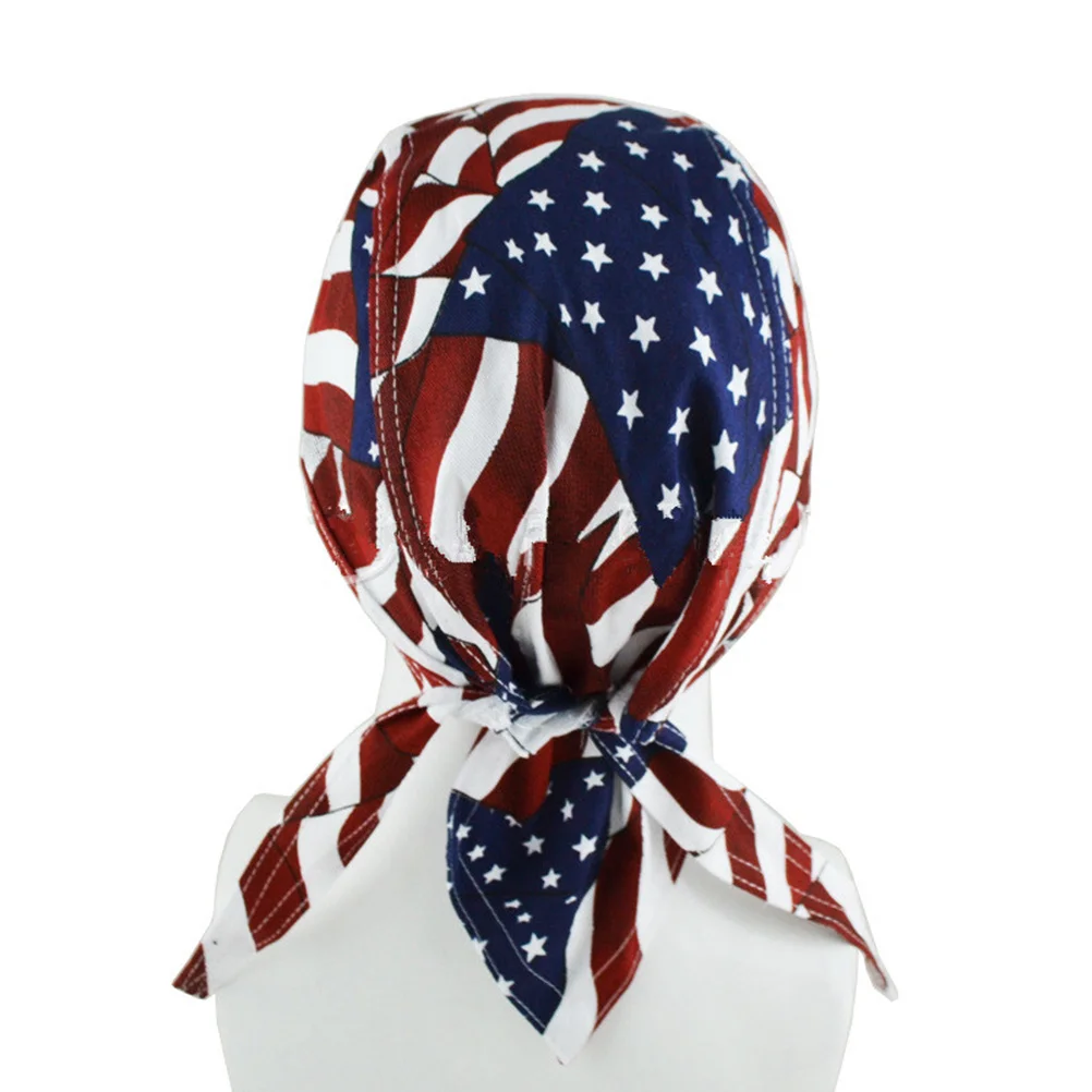 

2Pcs Cotton Cycling Skull Headwrap American Flag Pattern Thickened Hat Personalized Outdoor Hiking Biking Cap Cotton Cycling Cap