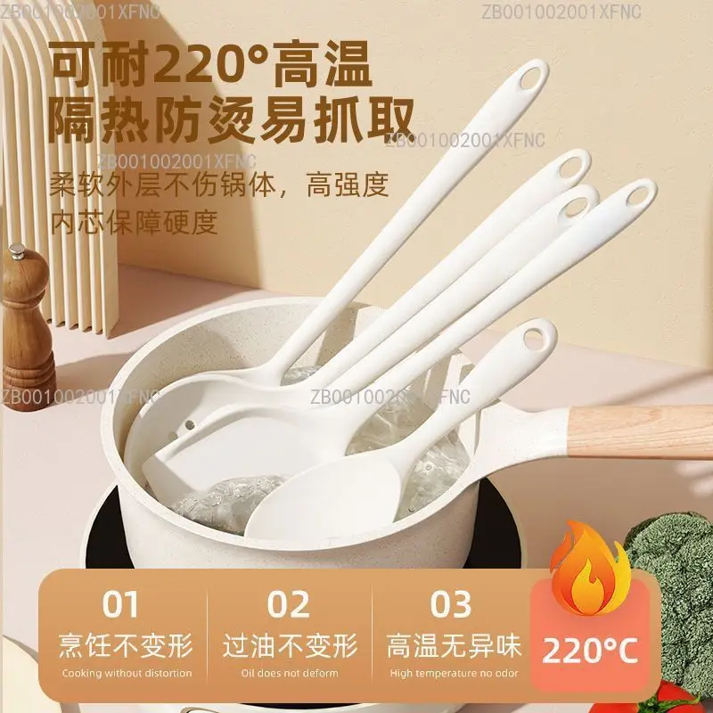 Heat Resistant Silicone Cooking Utensils Set Non-Stick Kitchen Spatula Ladle Soup Spoon for Home