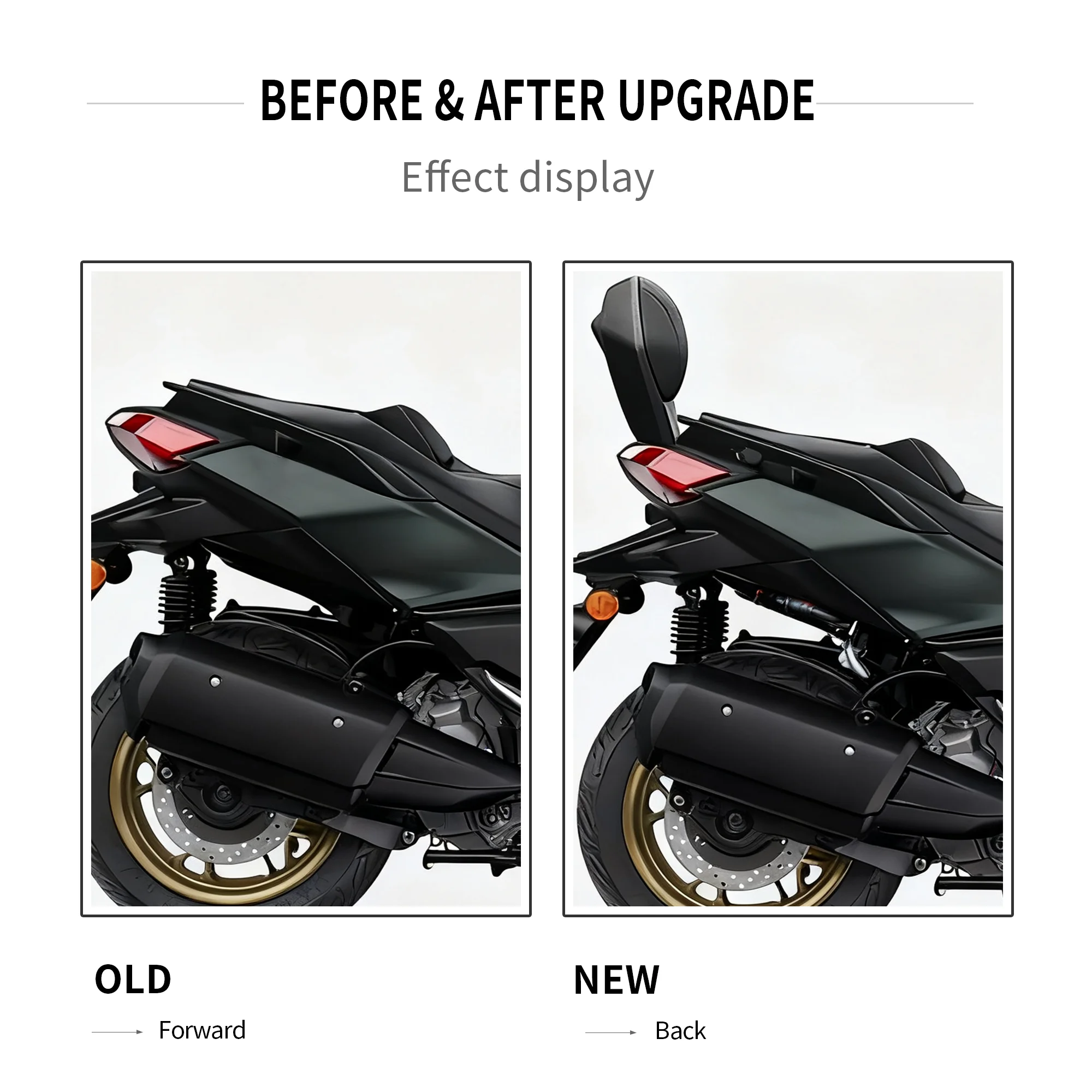 يصلح ل 2023 - 2025 XMAX 125 X-MAX 300 XMAX125 2024 XMAX300 مسند الظهر للدراجات النارية تعديل الرف الخلفي مسند الظهر وسادة مقعد قوس #2