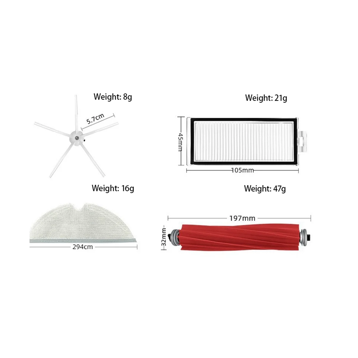 스위퍼 액세서리 Max, Max+, Plus,T8 로봇 진공 청소기 예비 부품용 메인 브러시 사이드 브러시 필터 걸레 천