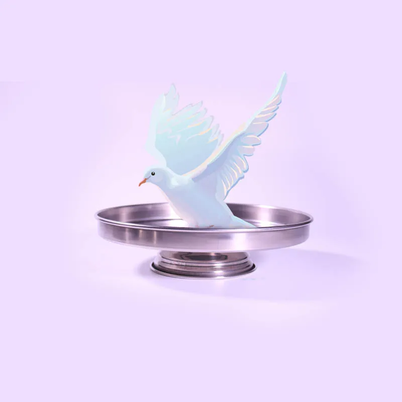 

Skill Stainless Steel Brazier Silver Double-Layer Becomes Dove Pot Professional Magic Show Toy Stage Prop Set