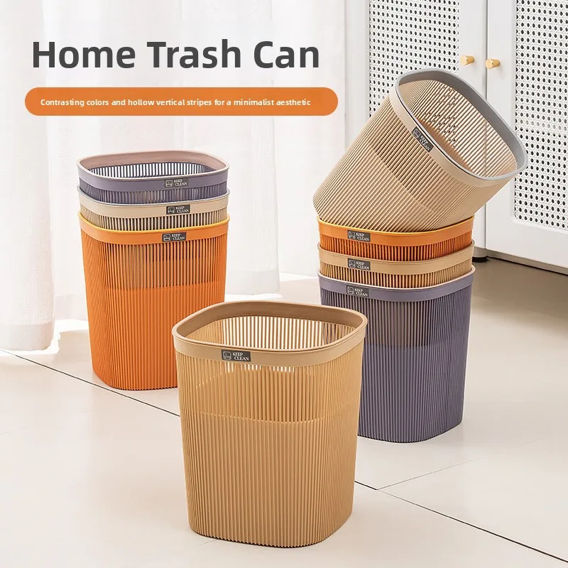 

Thickened Large Capacity Square Home Storage Bucket Kitchen Waste Compressor Trash Can Children's Valley Magic Hollow out Design