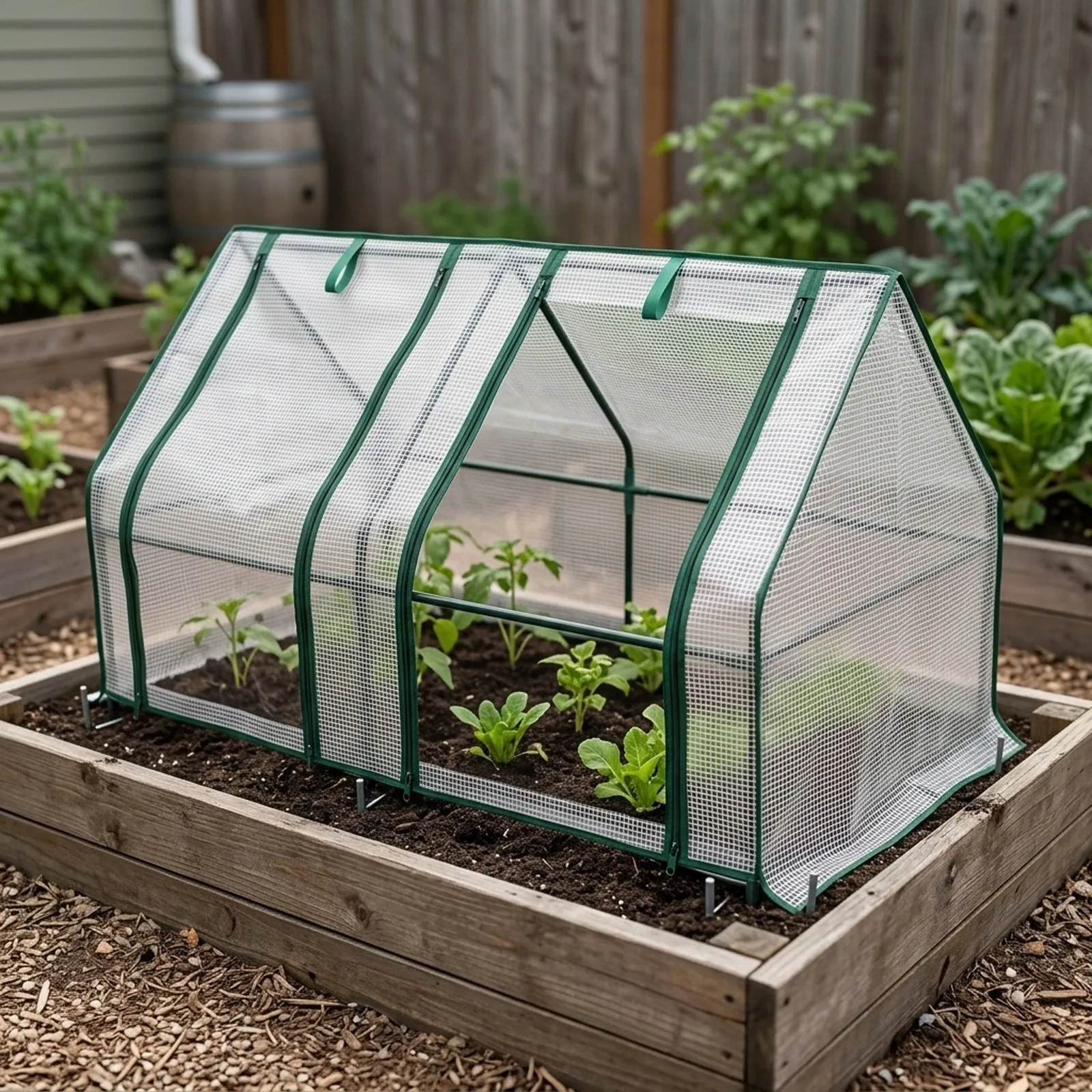 Cover Designed for Raised Garden Bed Delivers For Mini Greenhouse Capabilities with Tear Resistant PVC PE Outer Shell