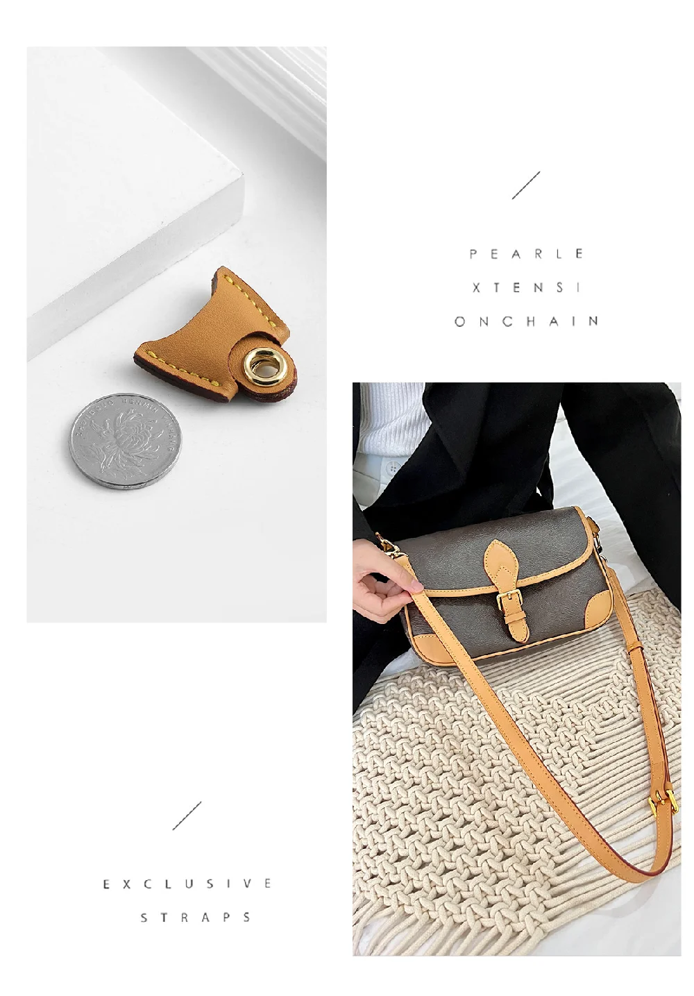 Cowhide Bag Strap For Lv Diane Bag,Shoulder Strap Bag Belt Crossbodybag Strap,genuine Leather Durable Bag Replacement Accessory