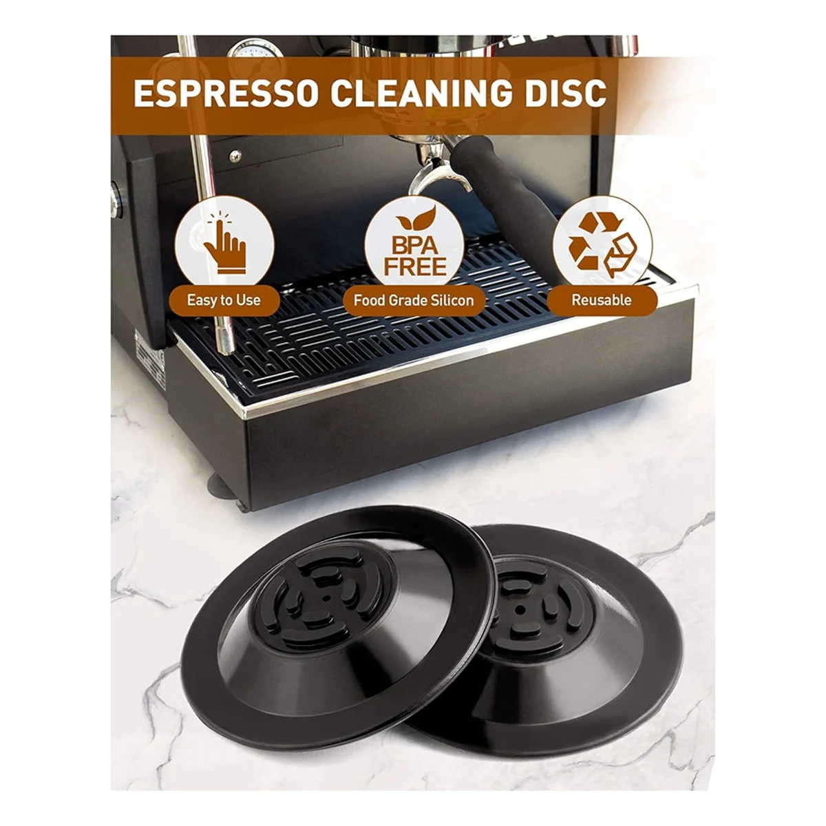popular 2PCS Espresso Cleaning Disc, 54mm Silicon Backflush Disc for Breville Espresso Machines Accessories BES810BSS, BES840XL