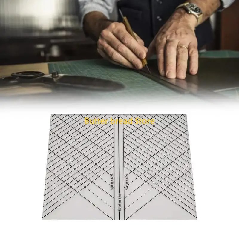 W89C شفافة خياطة مسطرة مستقيمة 9.5 ''x 7.5'' للقماش اليدوية الحرف الملابس خياطة خياط مصمم لوازم