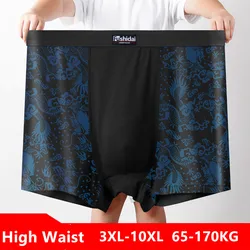 High Waisted Men Boxers 8XL 9XL Printing 140KG Plus Size Underwear Loose Underpants 10XL Overlarged Male Shorts Soft Boxershorts