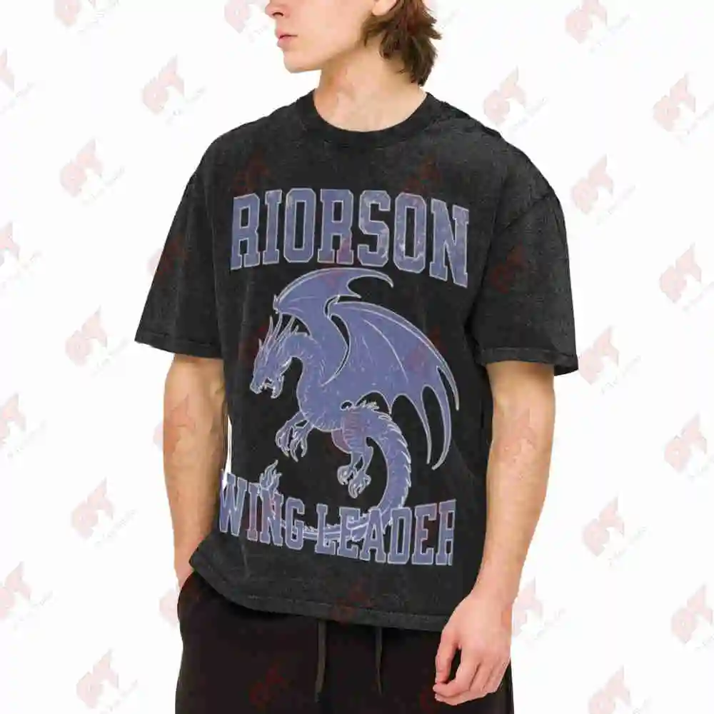 Xaden Riorson Wingleader Fourth Wing Vintage Washed Tee Pure Cotton T-Shirt