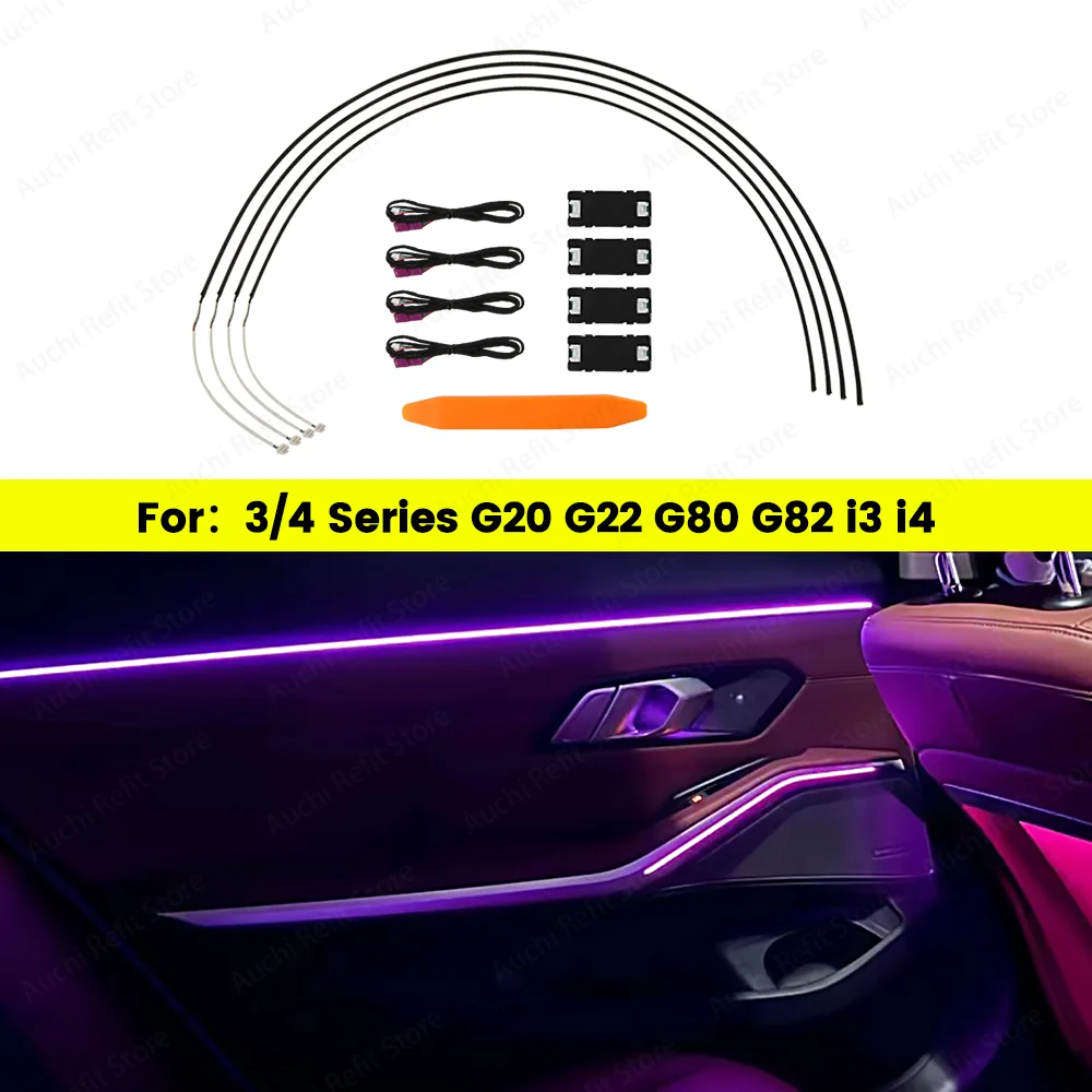 11 Colour Car LED Door Ambient Lights For BMW G20 G21 G22 G26 G80 G82 M3 M4 New 2/3/4 Series Auto Interior Decorative Lamp Refit