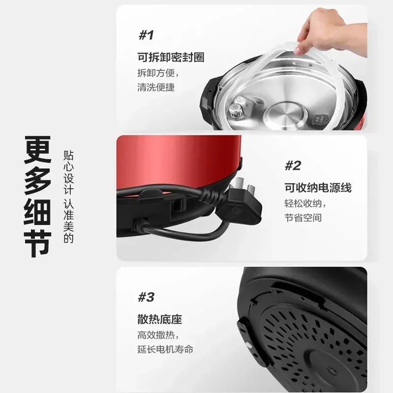 Electric Pressure Cooker Double Tank Stainless Steel Large Capacity Red Rice Cooker Household