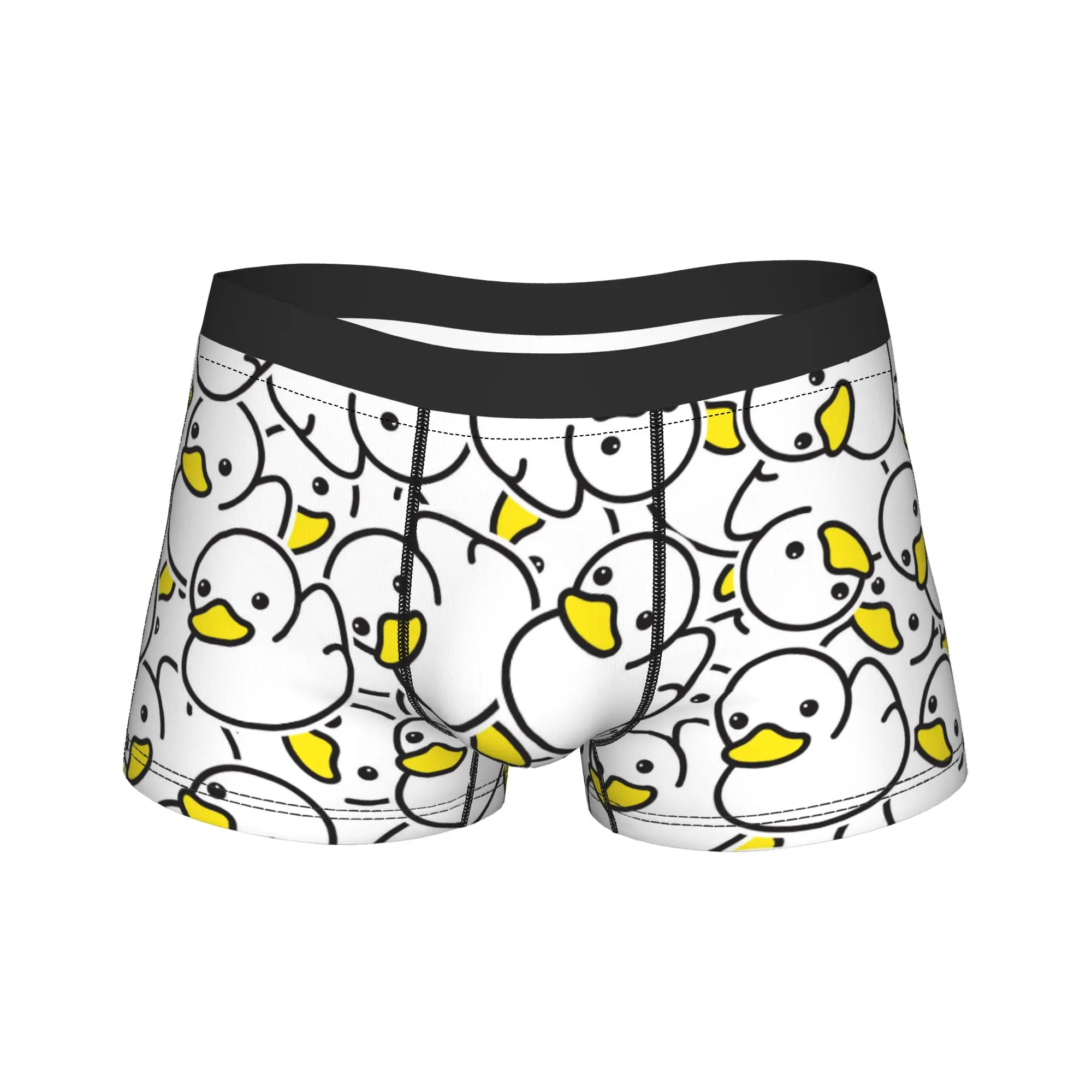 Duck Seamless Pattern Vector Rubber Ducky Boxer Brief  Underwear High Quality Men Breathable Boxer Shorts Plus Size Panties