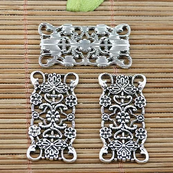 20pcs 30*15.8mm  tibetan silver tone floral bar charm connector EF1751