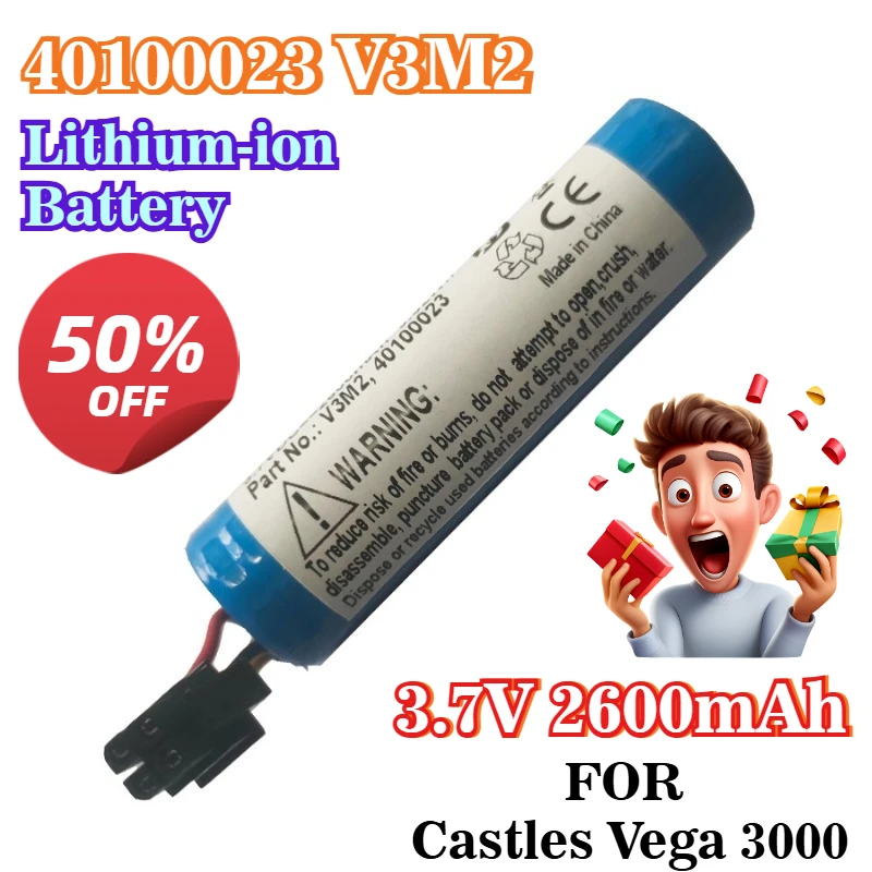 

40100023 V3M2 3.7V 2600mAh Lithium-ion Battery,for Castles Vega 3000