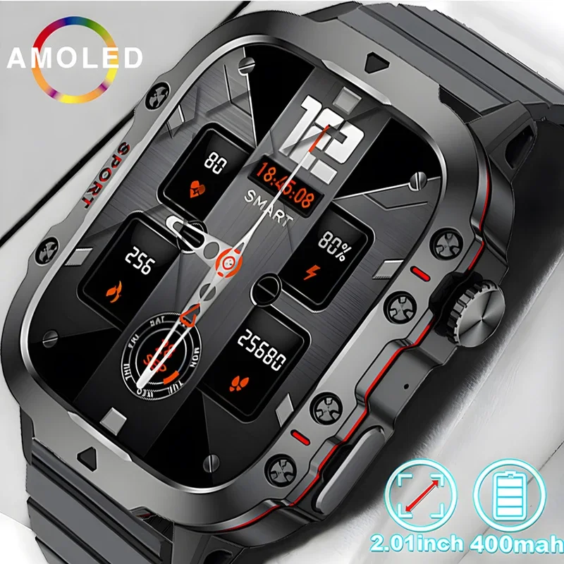 2024 New Military Smartwatch Men Bluetooth Calling GPS Sports Tracking Outdoor Altitude Pressure IP68 Waterproof Men Sports Men