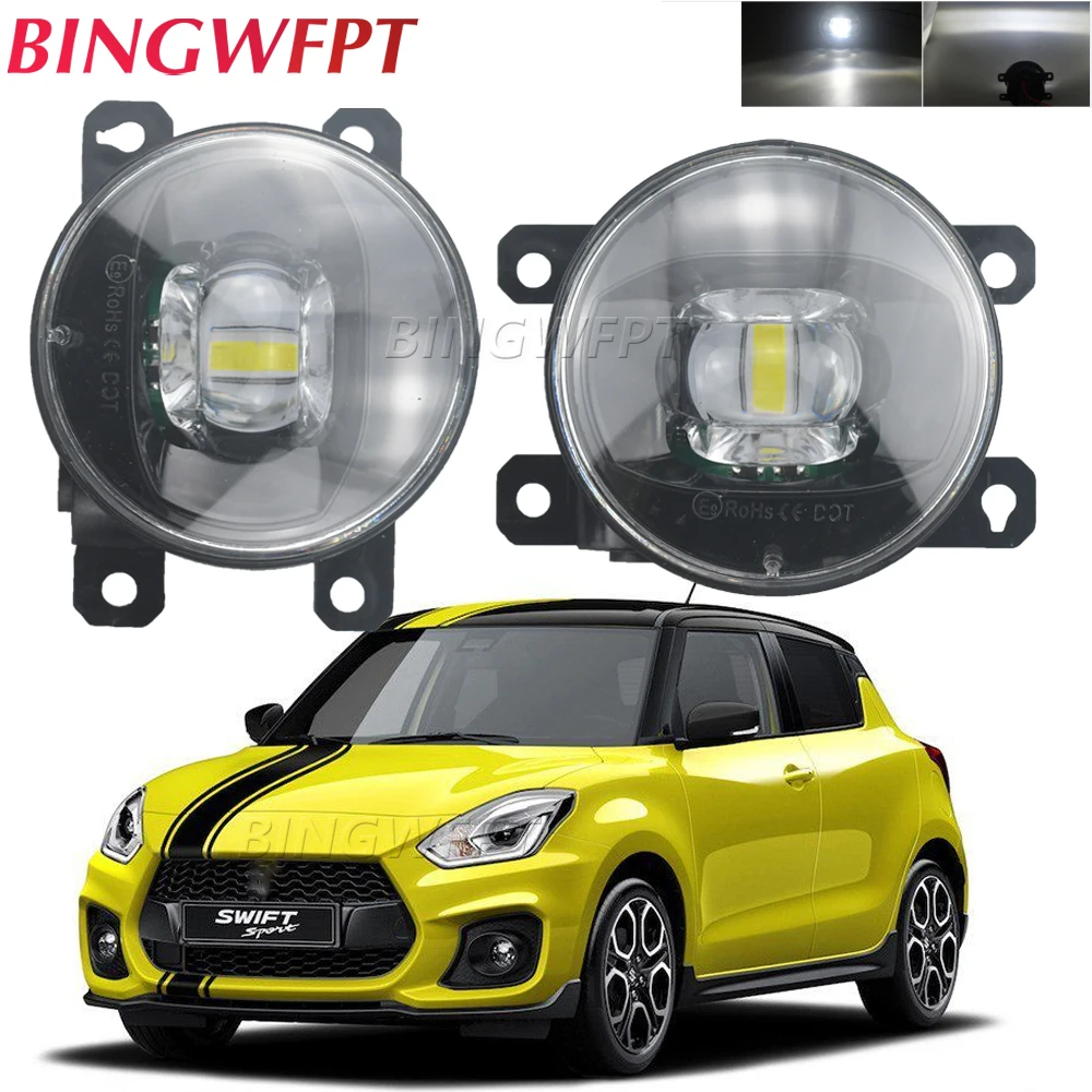 2PCS Car LED Fog Light Daytime Running FogLights Fog Lamps For Suzuki Swift Sport 2007-2015 2016 2017 2018 2019 2020 Fog Lights