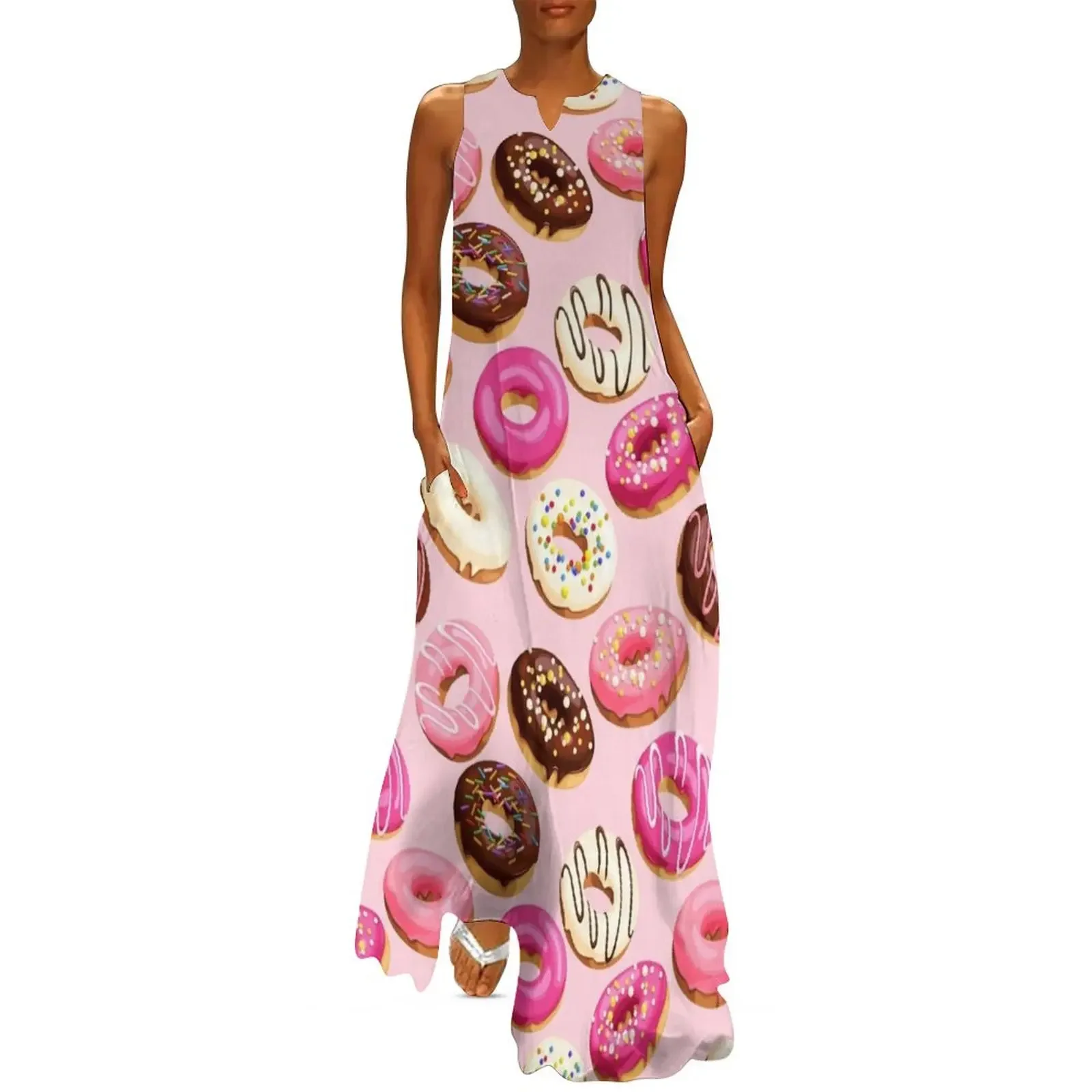 

Pink Delicious Retro Donuts Long Dress Dresses ladies dresses for special occasion Dress woman Dress
