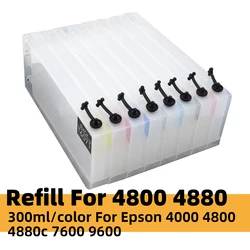 Compatible Refillable Cartridges For Epson 4880 wide format printer For EPSON 4000 4800 4880c 7600 9600 STYLUS PHOTO 4450 4400