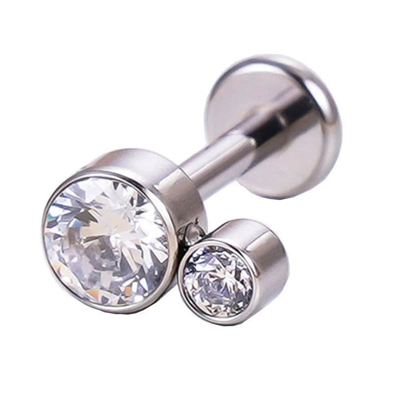 G23 Titan 16G Labret Ohr Ring Zirkon Stein Helix Tragus Knorpel Ohrring Tragus Stud Lip Stud Helix Piercing Körper schmuck