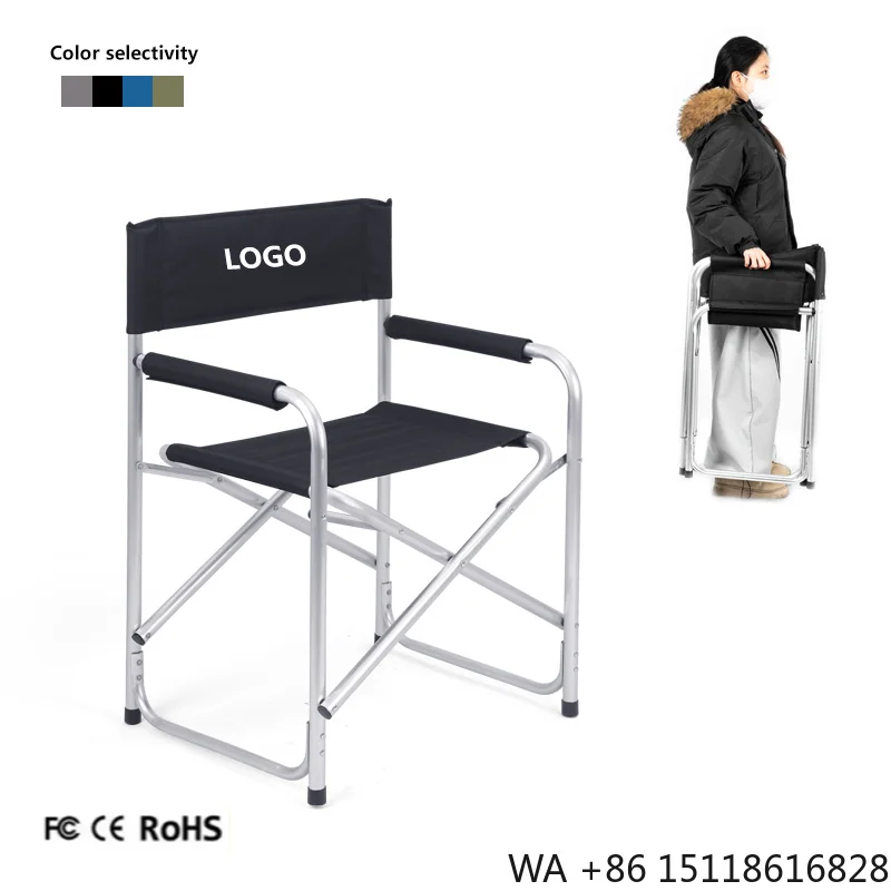 Chaise de camping pliante personnalisée pour l'extérieur, chaise de pêche portable, vente en gros, équipement de sport extérieur