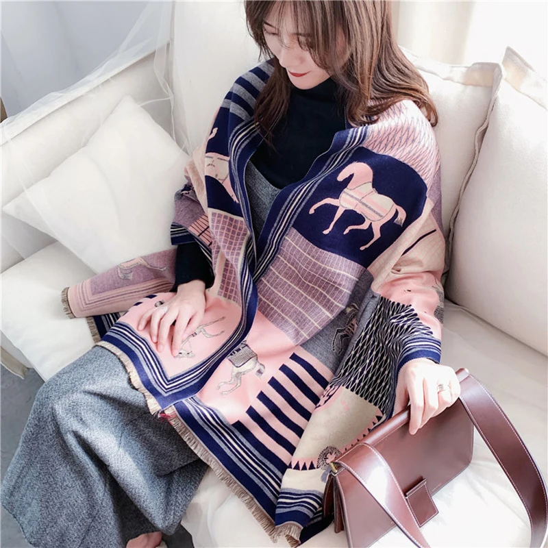 Winter Women\'s Scarf Luxury Design Double sided Cashmere Feel Scarf Warm Scarf Shawl