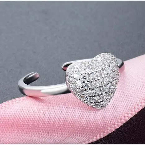 خاتم فضة بتصميم قلب دبي الأكثر مبيعًا من Silverwill 925 هدية للنساء والفتيات