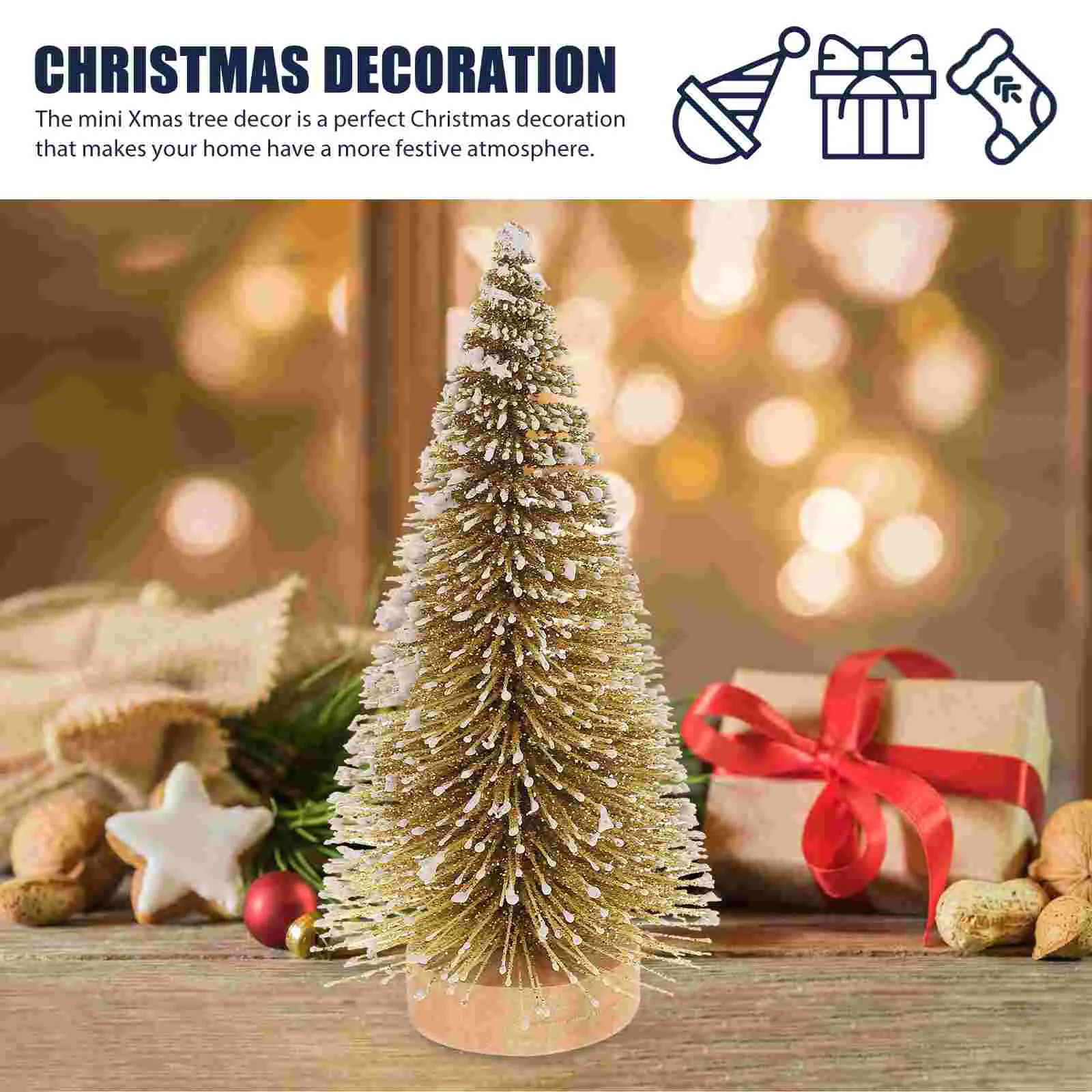 4 Pcs Artificial Christmas Tree Mini Decorations Outdoor Xmas Trees Scraper Table Top Felt Ornaments