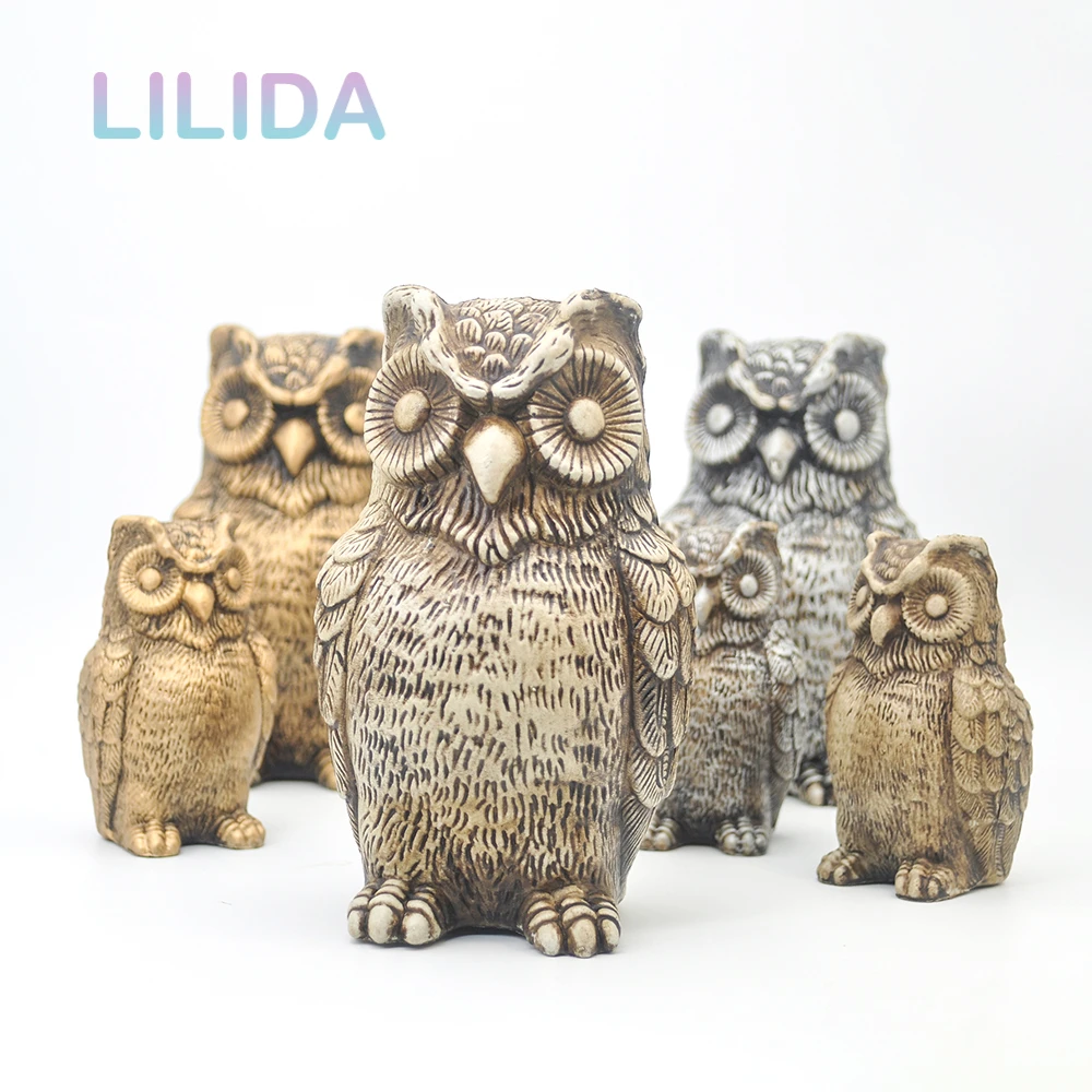 Home Decor Owl Realistic Animal Scarecrow Decoration Home Lawn Garden Decoration Art Sculpture Garden Statue Crafts Toys