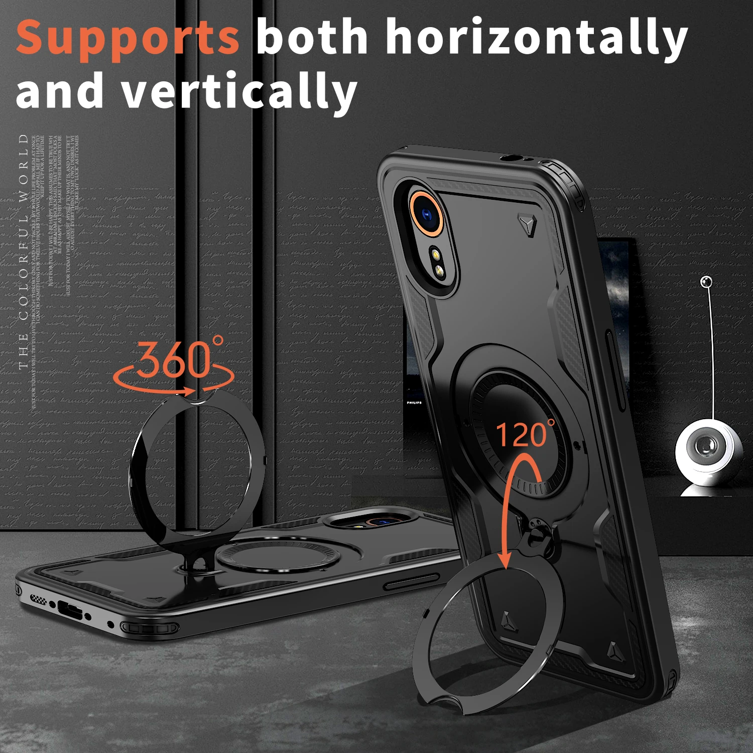 Etui do Samsung Galaxy Xcover 7 Armor Shockproof 360 °   Obrotowy magnetyczny metalowy uchwyt na telefon z twardej tworzywa sztucznego z ramką TPU — zdjęcie produktu 6