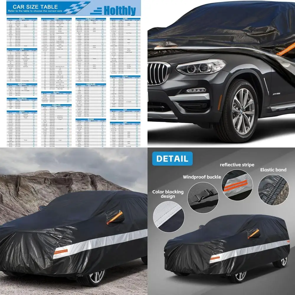 

All-Weather Waterproof SUV Cover, UV & Dust Protection for Large Vehicles, Tailored for Porsche Cayenne, BMW X5, Toyota Highland