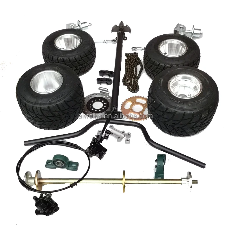 Four-wheel GO-KART Box Kart Modification Accessories Handle Steering Horn Rear Axle 65CM Rear Axle 5 Inch Tire